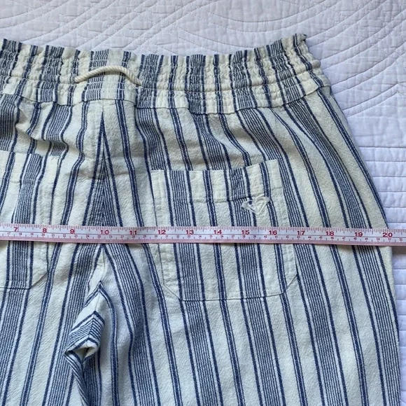 Roxy Oceanside Stripe Flared Linen Pants M NWT - Picture 10 of 16